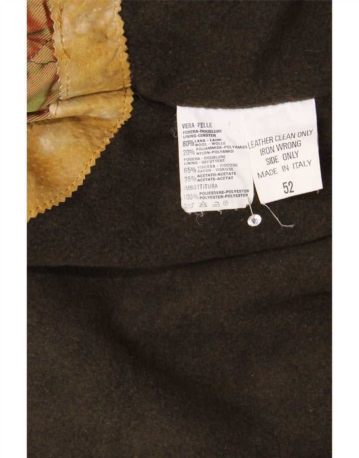 Zamszowa budrysówka męska w stylu vintage IT 52 XL Beżowa skóra