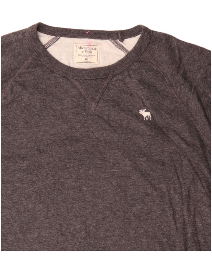 Męski top z długim rękawem Abercrombie & Fitch, 2XL, szary, bawełniany
