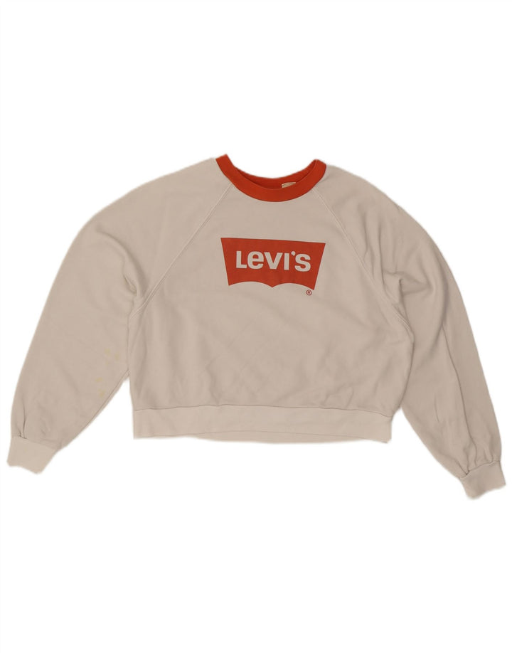 Damska bluza oversize z grafiką LEVI'S UK 6 XS w kolorze białym