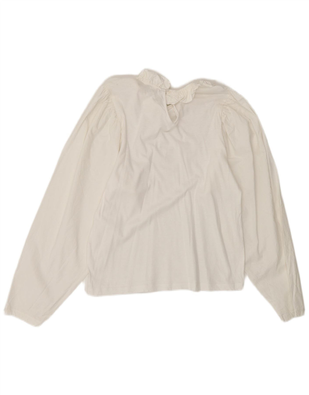 Vintage damska bluzka z długim rękawem Top UK 10 Small White