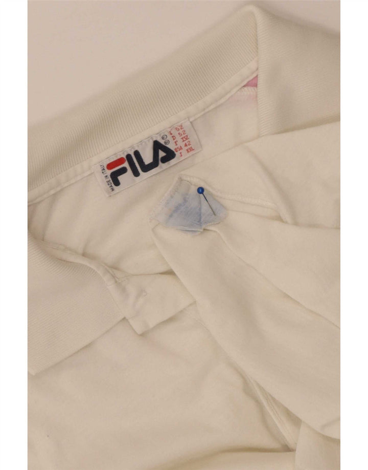 Męska koszulka polo Fila IT 52, duża, biała, bawełniana