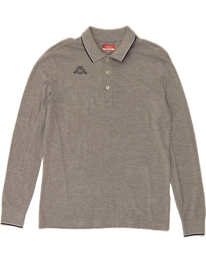KAPPA Mens Long Sleeve Polo Shirt Medium Grey Cotton Vintage Kappa and Second-Hand Kappa from Messina Hembry 