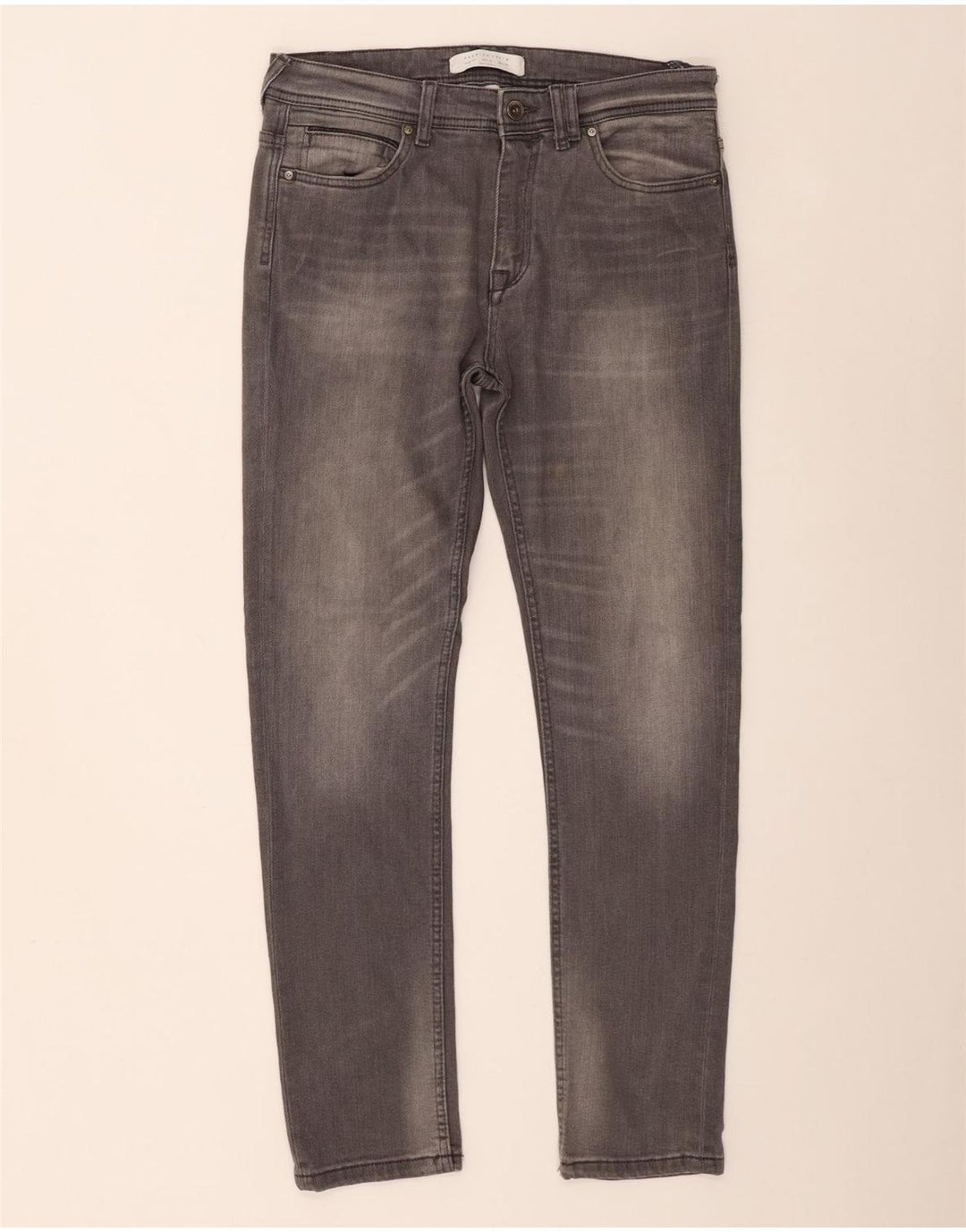 Męskie jeansy slim fit Zara EU 42 Large W32 L30 Szara bawełna