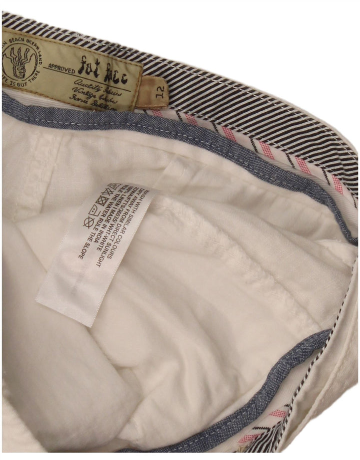 Damskie proste spodnie chino Fat Face UK 12 Medium W34 L31 Biała pościel