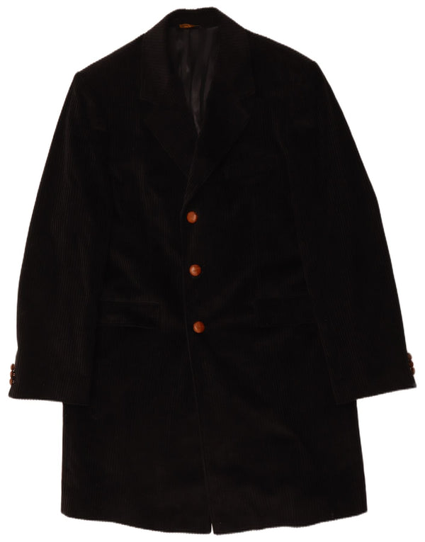 Męski sztruksowy płaszcz Velluto Duca Visconti IT 58 4XL czarny