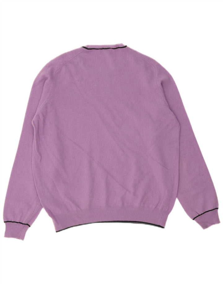 Damski sweter z okrągłym dekoltem JECKERSON UK 18 XL Fioletowa wełna