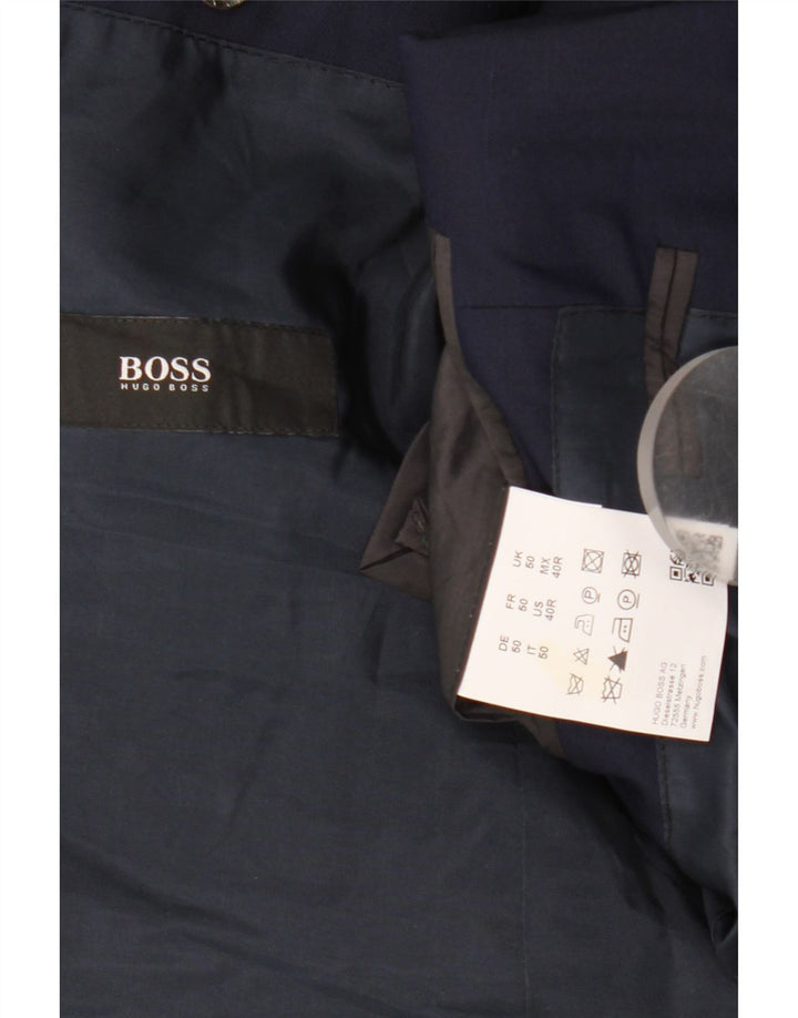 Męska marynarka zapinana na 2 guziki Hugo Boss EU 50, duża granatowa wełna