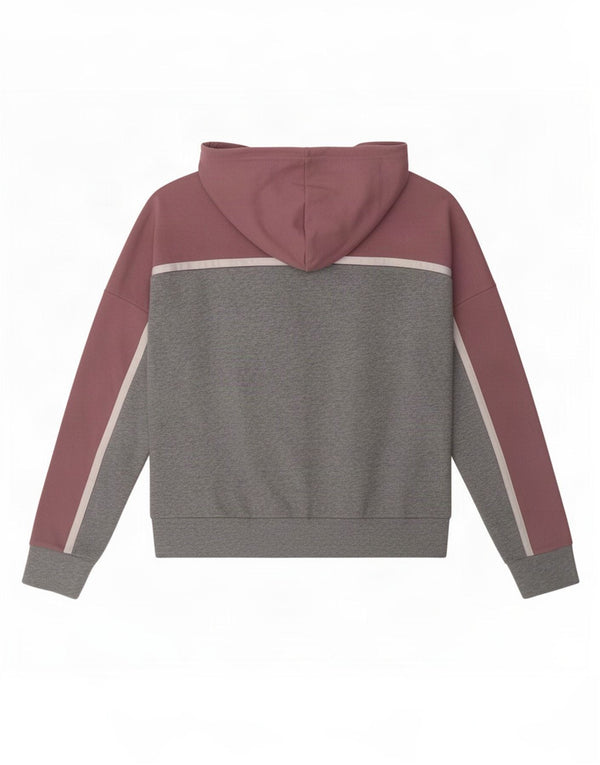 Damska bluza z kapturem Adidas UK 16/18, duża, szara, bawełniana z blokami kolorów
