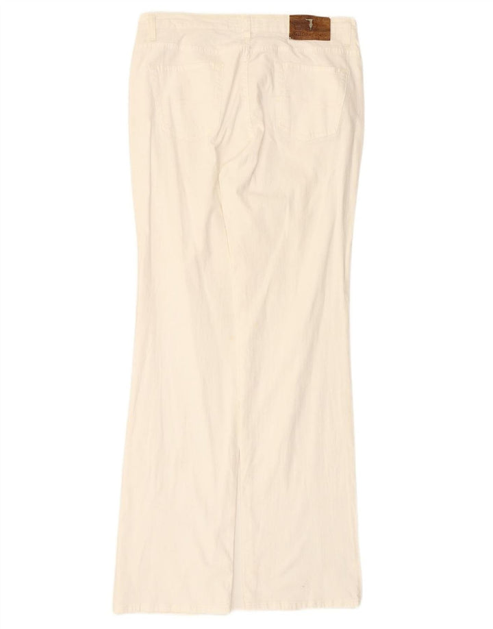 Męskie proste spodnie codzienne TRUSSARDI IT 47 Small W31 L33 Biała bawełna