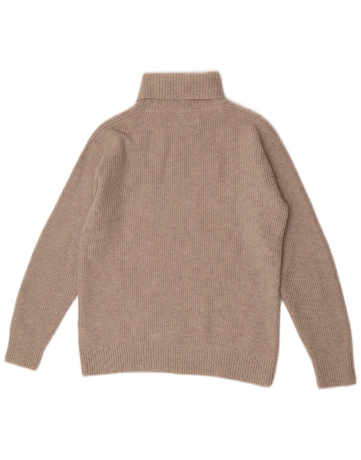 Męski sweter z wywijanym dekoltem Calvin Klein Jeans, średnio beżowy, wełniany