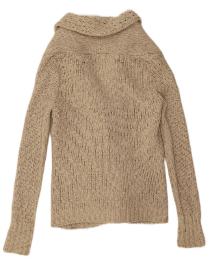 Damski sweter kardigan Superdry UK 10 Small Beżowa wełna