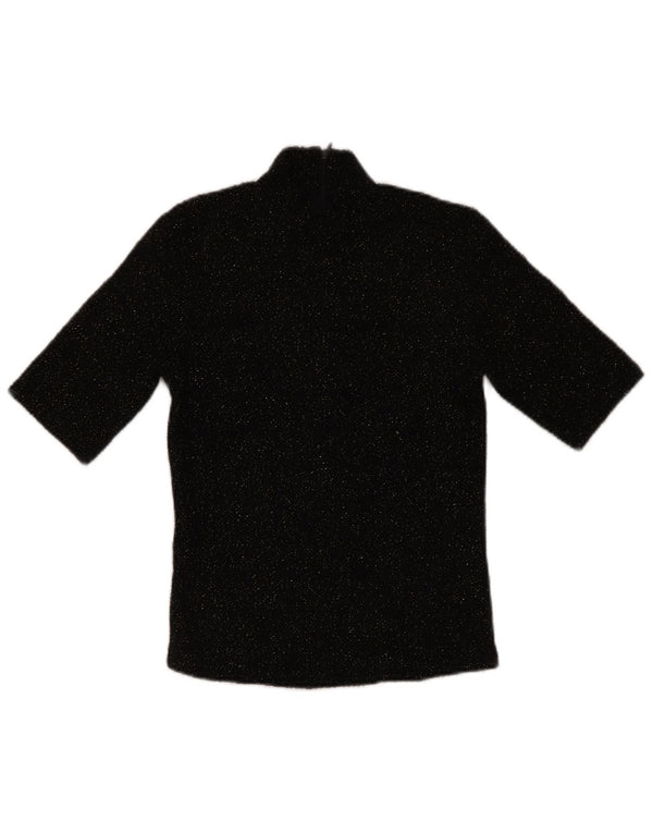 Bluzka damska Zara Top UK 10, mała, czarna, nakrapiana, poliester