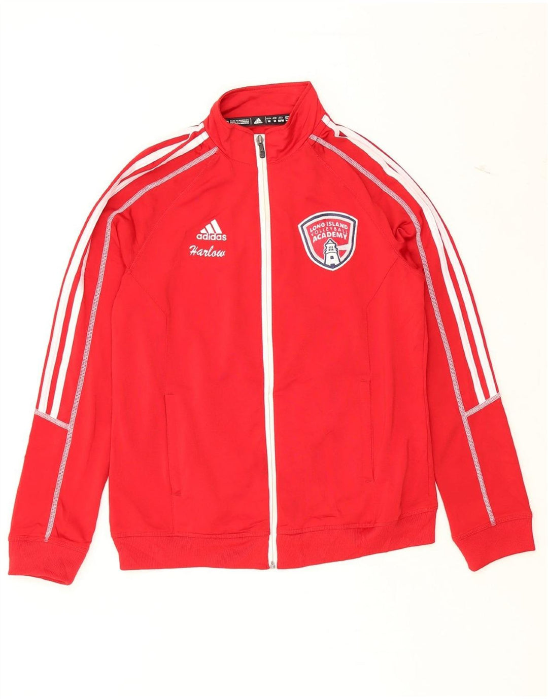 ADIDAS Mens Long Island Volleyball Academy Tracksuit Top Jacket Medium Red Vintage Adidas and Second-Hand Adidas from Messina Hembry 
