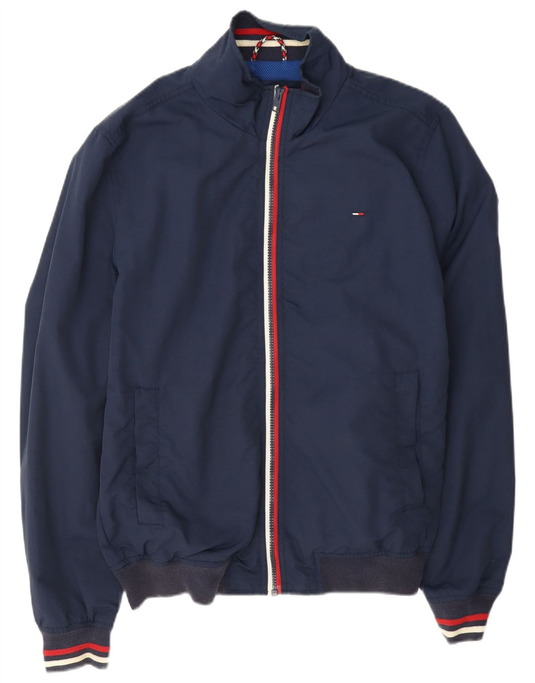 Męska kurtka bomberka Tommy Hilfiger UK 38 Średni granatowy poliamid w paski