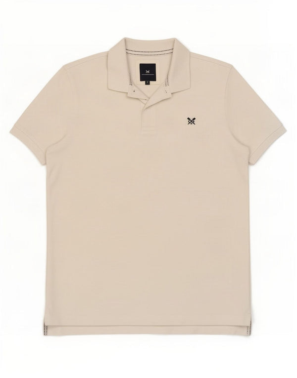 Crew Clothing Męska koszulka polo Średnia biała bawełna