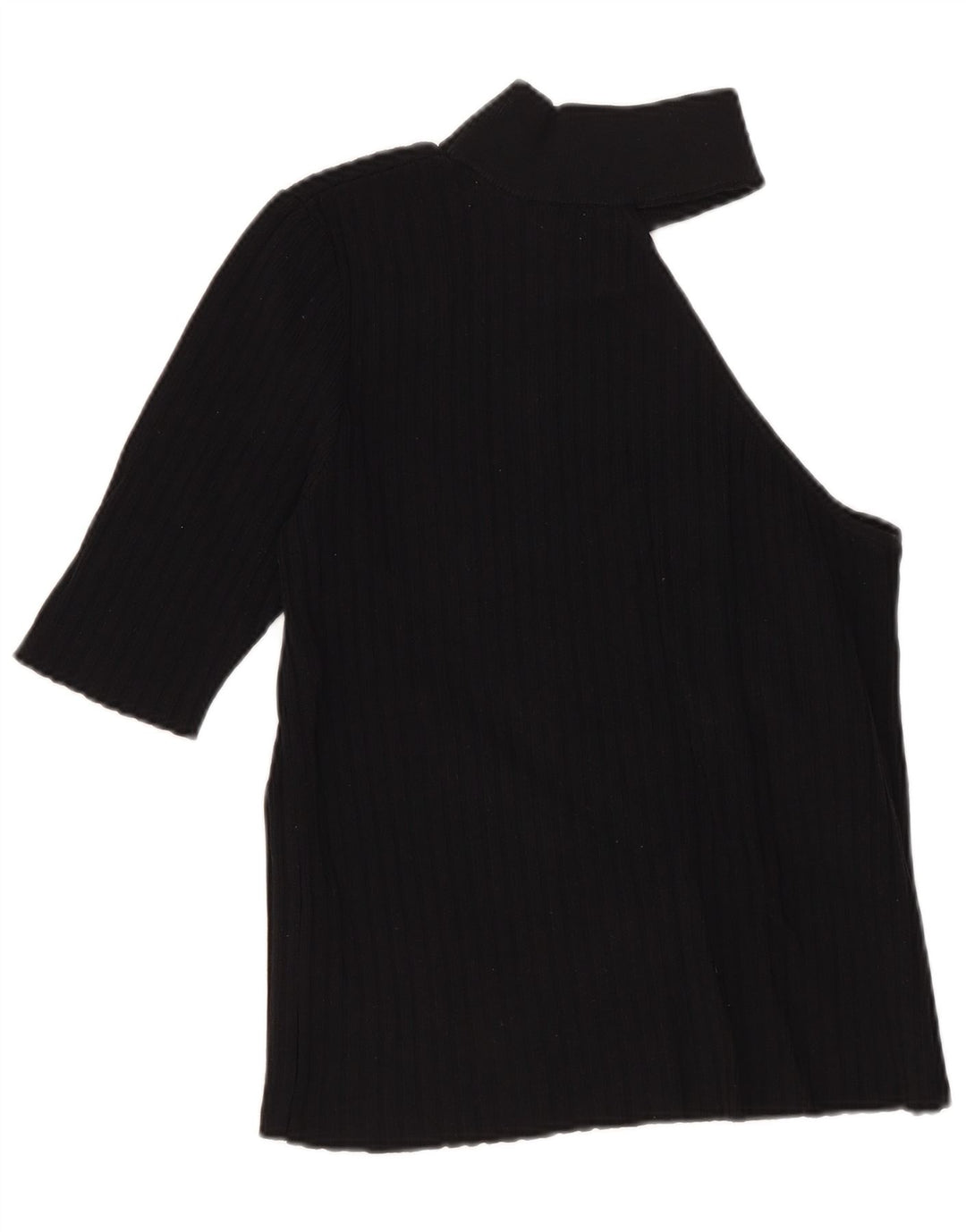 Krótki top damski Zara na jedno ramię UK 12, średni czarny nylon