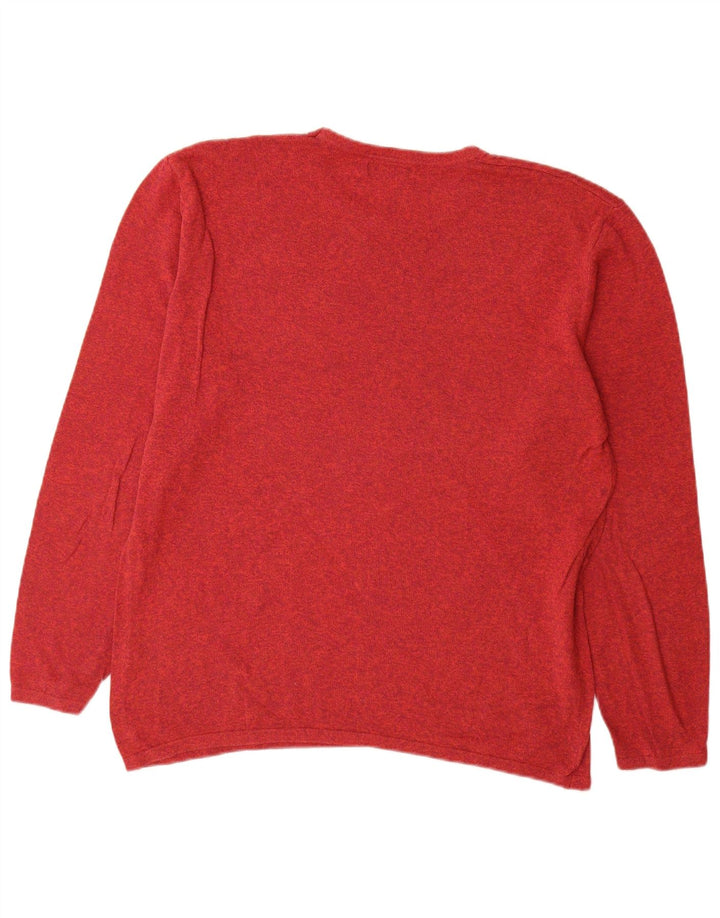 Męski sweter z okrągłym dekoltem Zara XL, czerwony, bawełniany