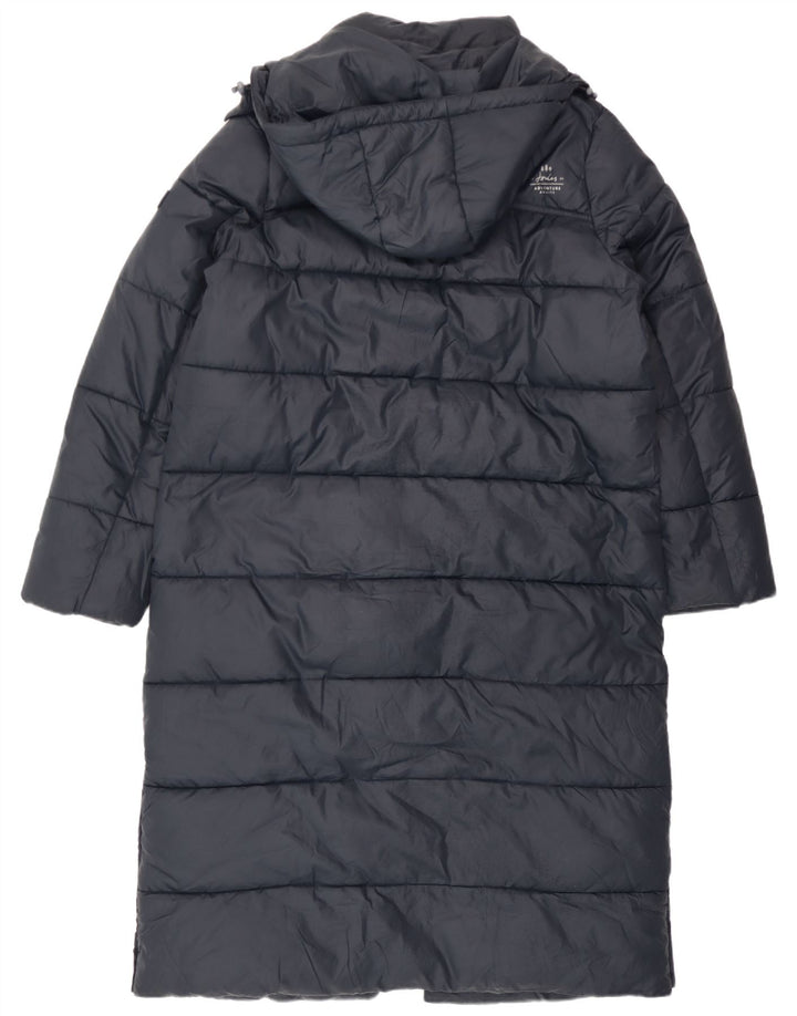Damski płaszcz z kapturem, oversize, wyściełany Joules UK 10, mały, granatowy, poliester
