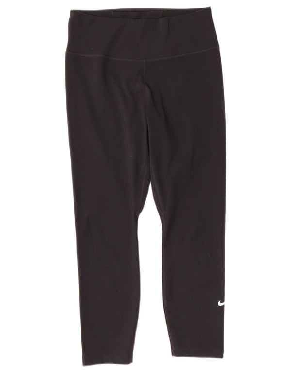 Damskie legginsy NIKE Dri Fit Capri UK 8, małe, czarne, poliestrowe
