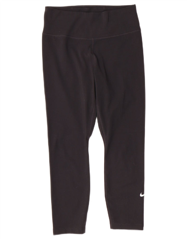 Damskie legginsy NIKE Dri Fit Capri UK 8, małe, czarne, poliestrowe
