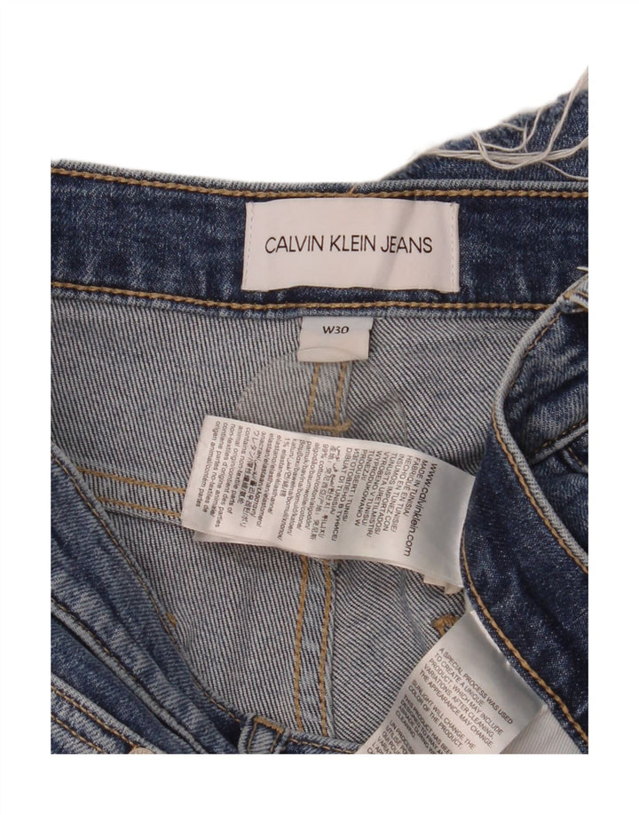 Damskie spodenki jeansowe CALVIN KLEIN Mom Jean W30 Średnioniebieskie, bawełniane
