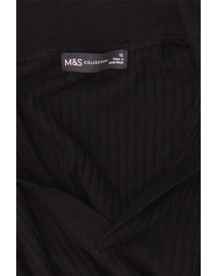 Marks & Spencer Damski sweter z krótkim rękawem, UK 12, średni czarny