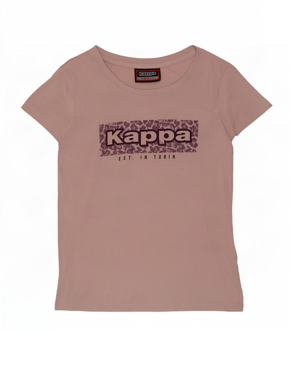 Damska koszulka z grafiką Kappa Top UK 10 Small Pink Cotton