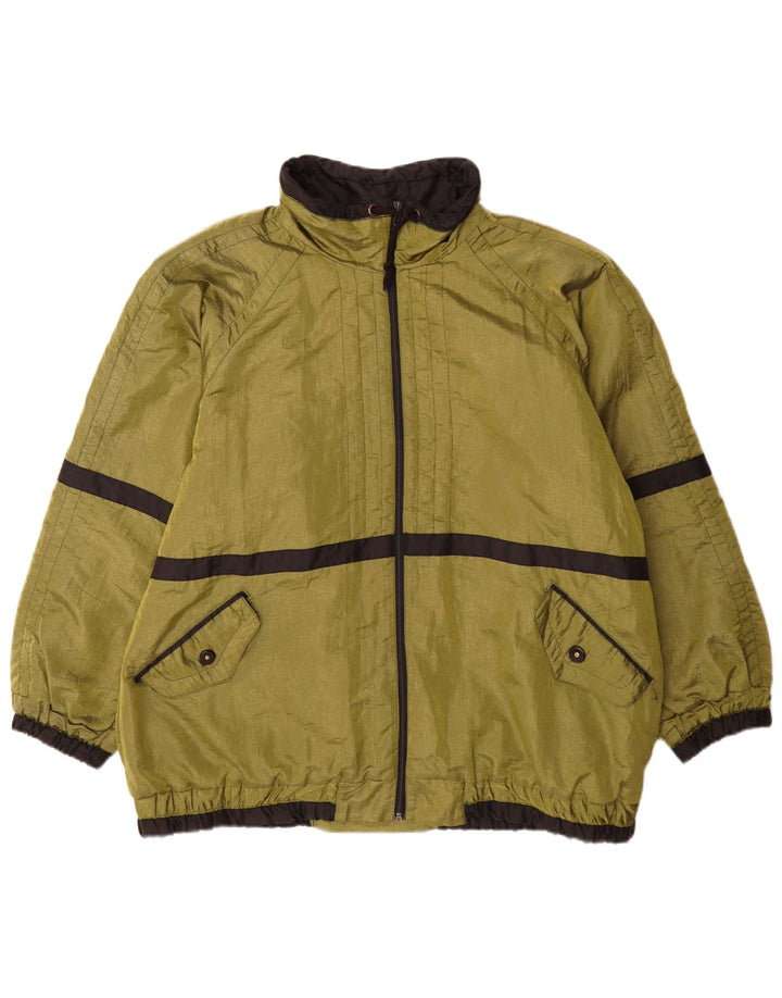 Męska kurtka wiatrówka Vintage UK 44 2XL Zielony poliester w blokach kolorów