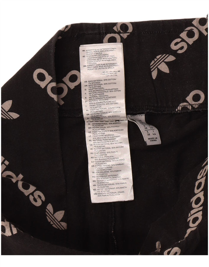 Damskie legginsy Adidas Graphic UK 12, średnie, czarne, bawełniane