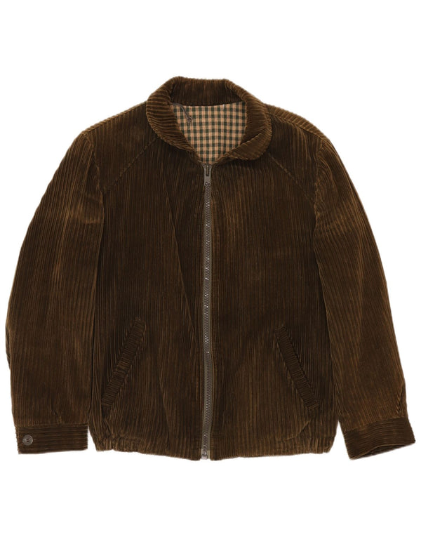 Męska kurtka sztruksowa VINTAGE UK 40, duża, brązowa, bawełniana