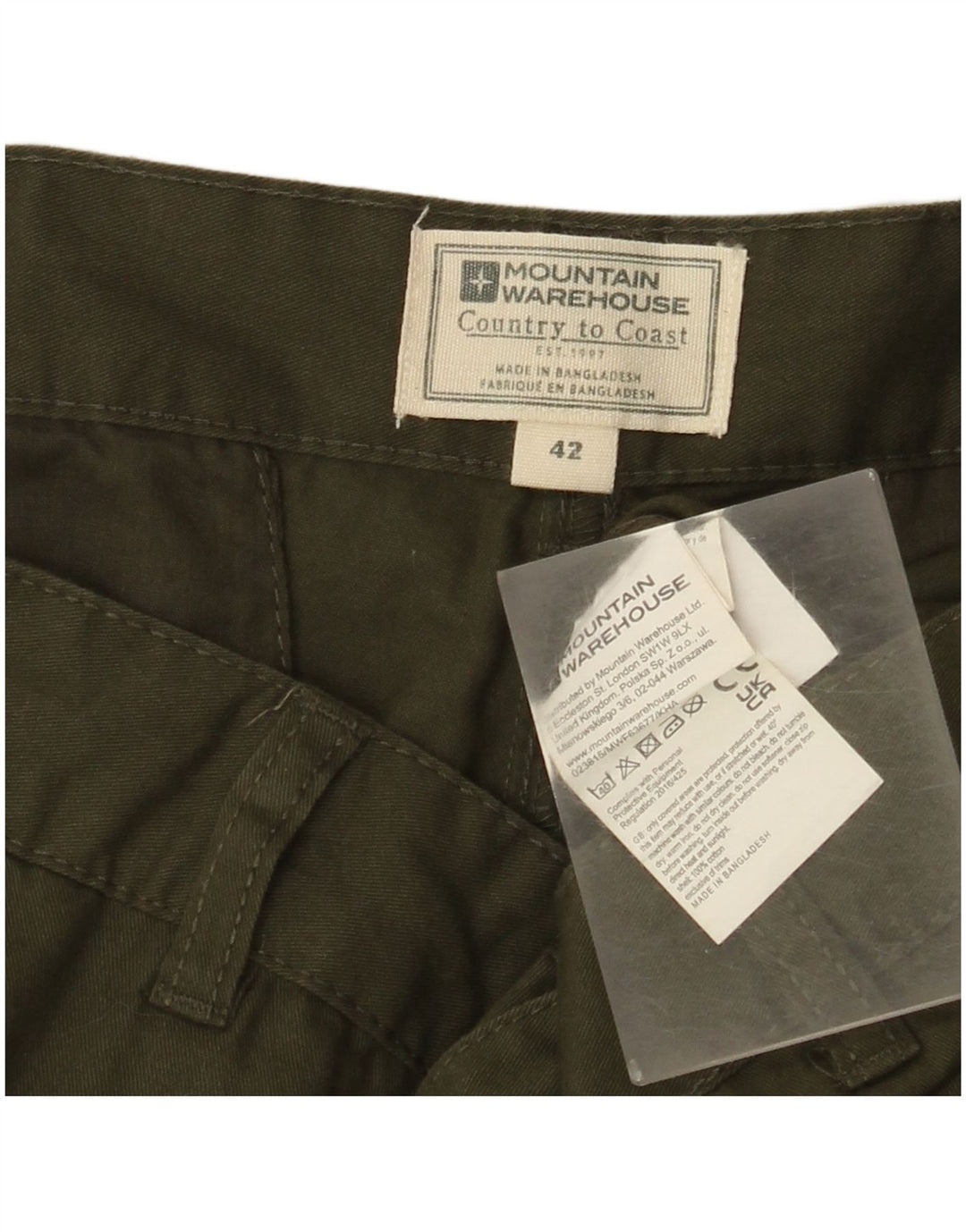 Męskie spodenki cargo Mountain Warehouse W42 2XL, zielone, bawełniane