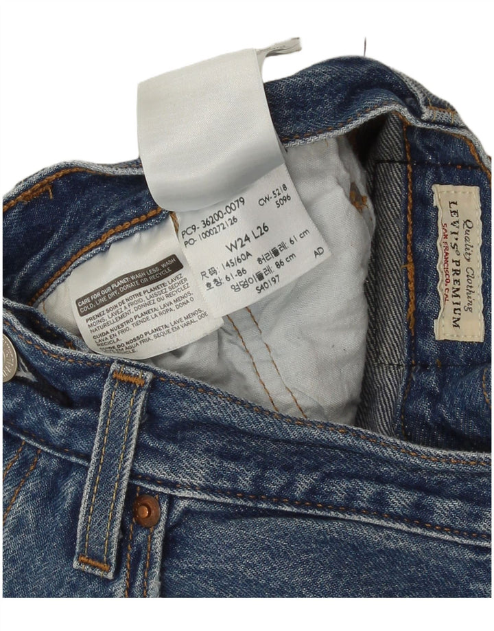 Damskie dżinsy Levi's 501 Straight W24 L26 Niebieskie bawełniane
