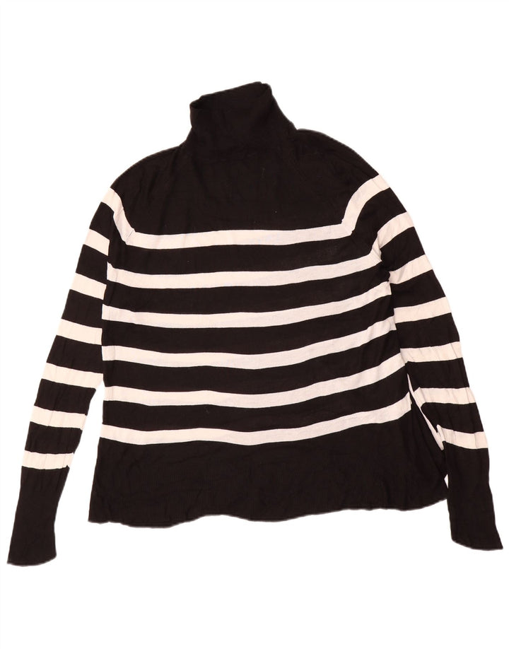 Damski sweter oversize z golfem Zara UK 10 w małe czarne paski