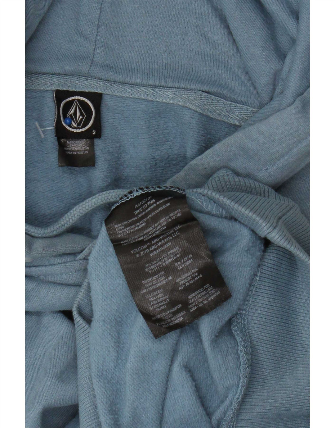 Męski sweter z kapturem Volcom, mały, niebieski, bawełniany