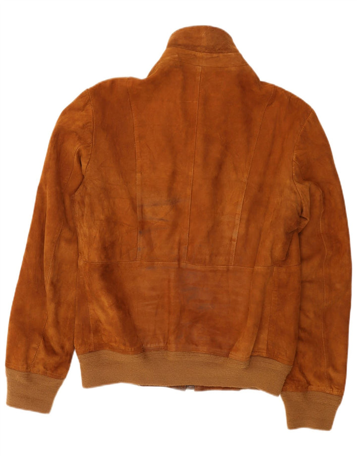 Vintage męska zamszowa kurtka bomber IT 52 XL brązowa