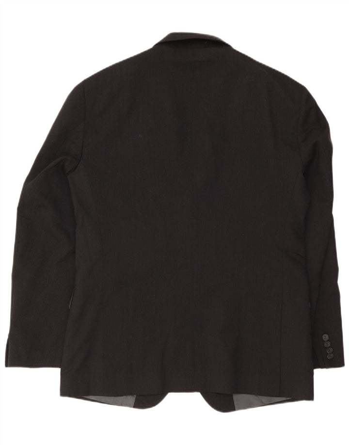 Męska marynarka Calvin Klein zapinana na 2 guziki IT 52 XL, czarna wełniana w prążki