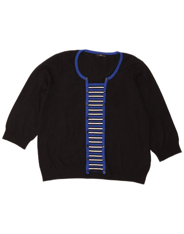 Sweter damski M&Co z rękawami 3/4 i dekoltem w łódkę UK 20 2XL w czarne paski