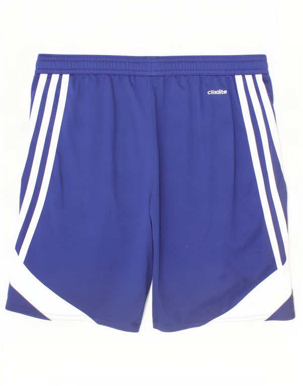 Chłopięce spodenki sportowe Adidas Climalite 11-12 lat, duże, niebieskie, z blokami kolorów