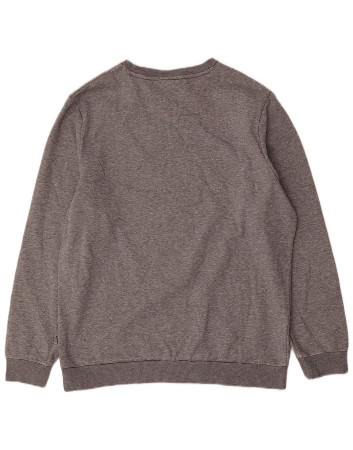PUMA Mens Graphic Sweatshirt Jumper Large Grey Flecked Cotton