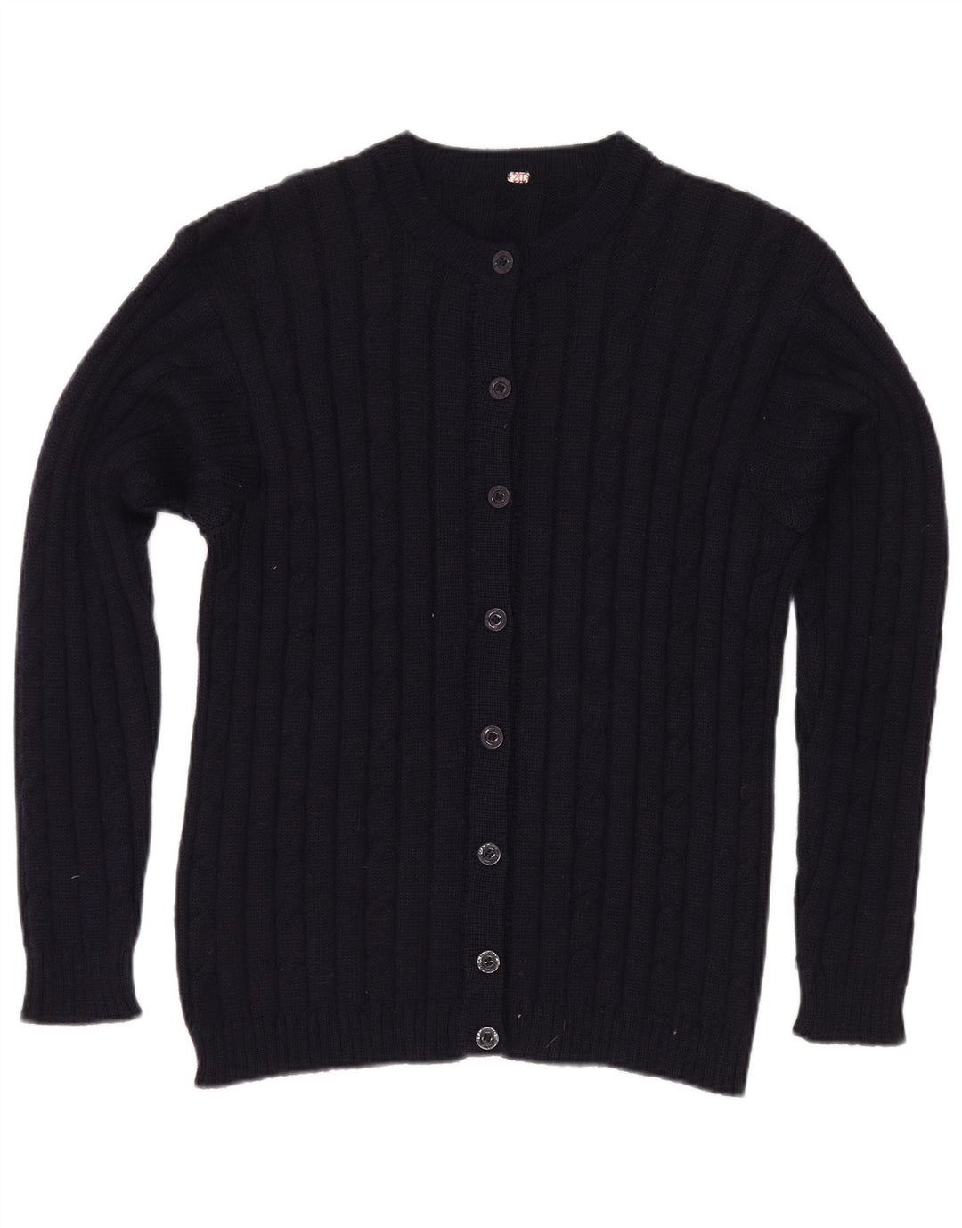 Sweter damski w stylu vintage, brytyjski 12, średni granatowy