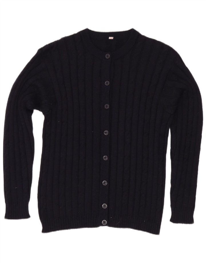 Sweter damski w stylu vintage, brytyjski 12, średni granatowy