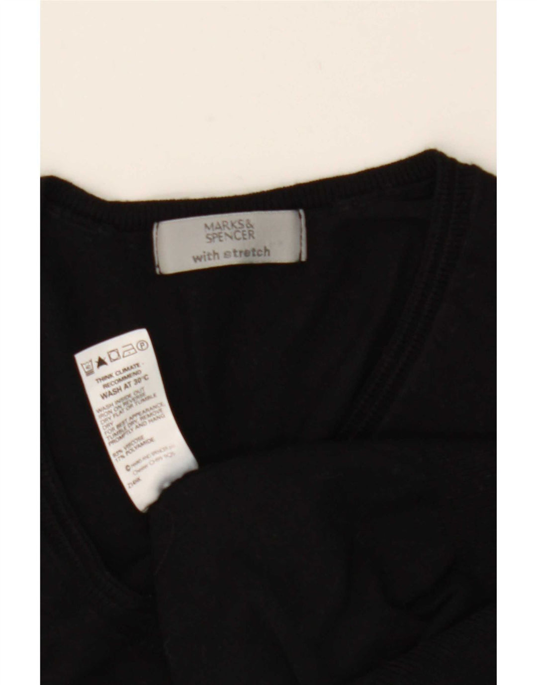 Marks & Spencer Damski sweter z dekoltem w kształcie litery V, UK 12, średni czarny