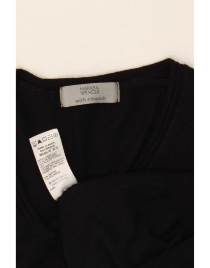 Marks & Spencer Damski sweter z dekoltem w kształcie litery V, UK 12, średni czarny