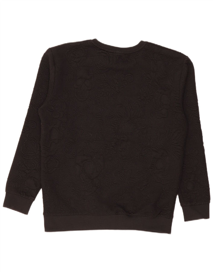 Męski sweter Zara, duży, czarny, w kwiaty, poliester