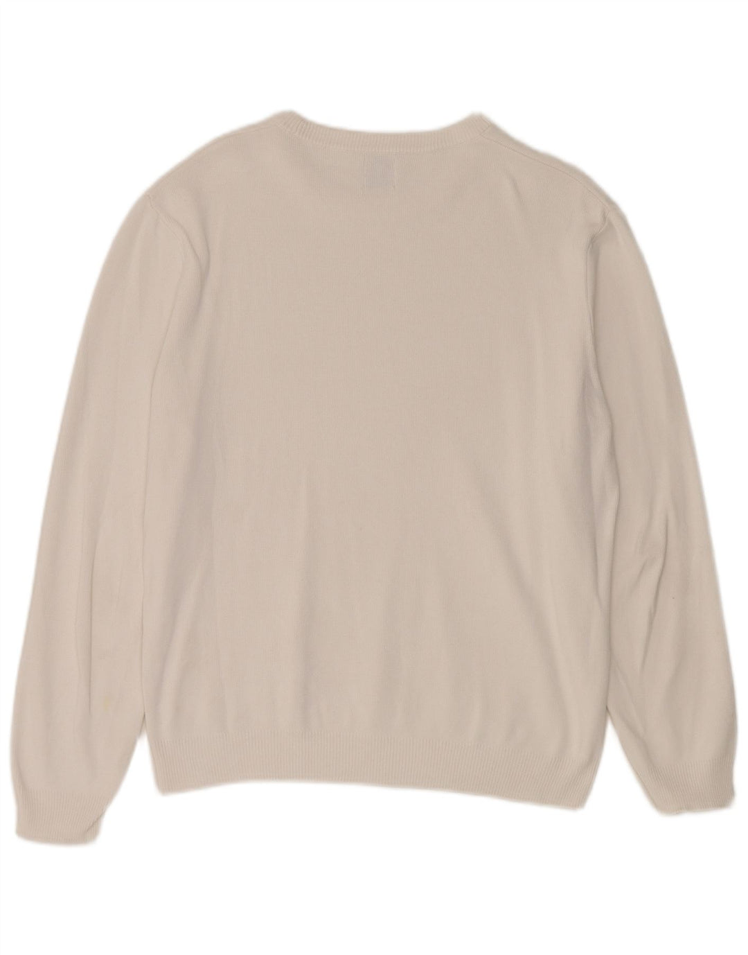 Męski sweter Zara z okrągłym dekoltem, duży, biały