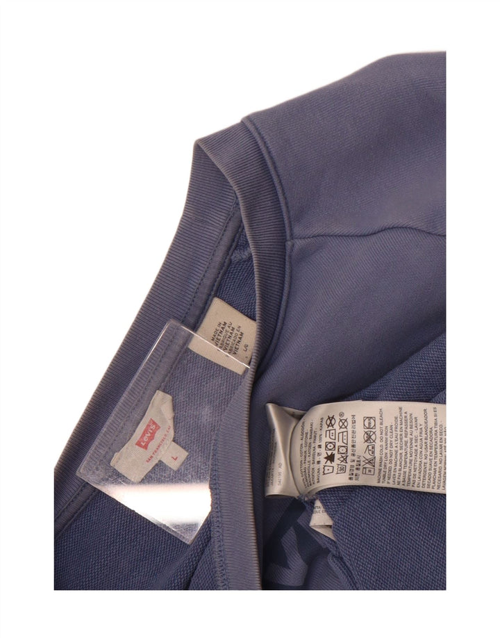Damska bluza Levi's Oversize Crop Graphic Jumper UK 16, duża niebieska