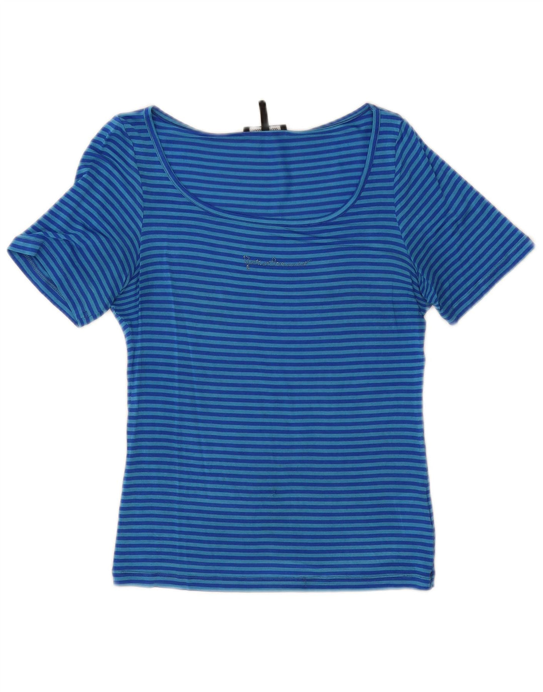 T-shirt damski Roccobarocco Top US 8, średni niebieski octan w paski