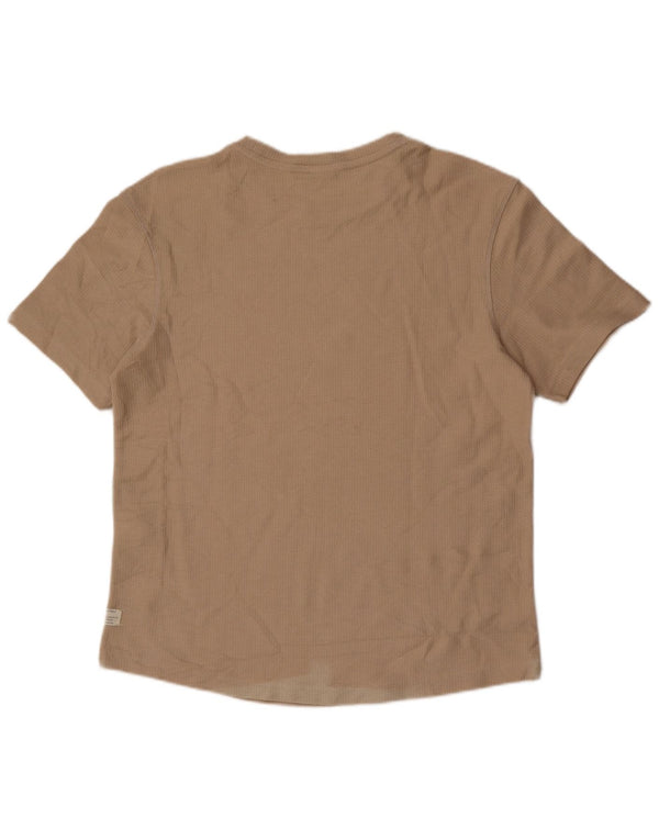 T-shirt męski Zara Top, średnio beżowy, bawełniany