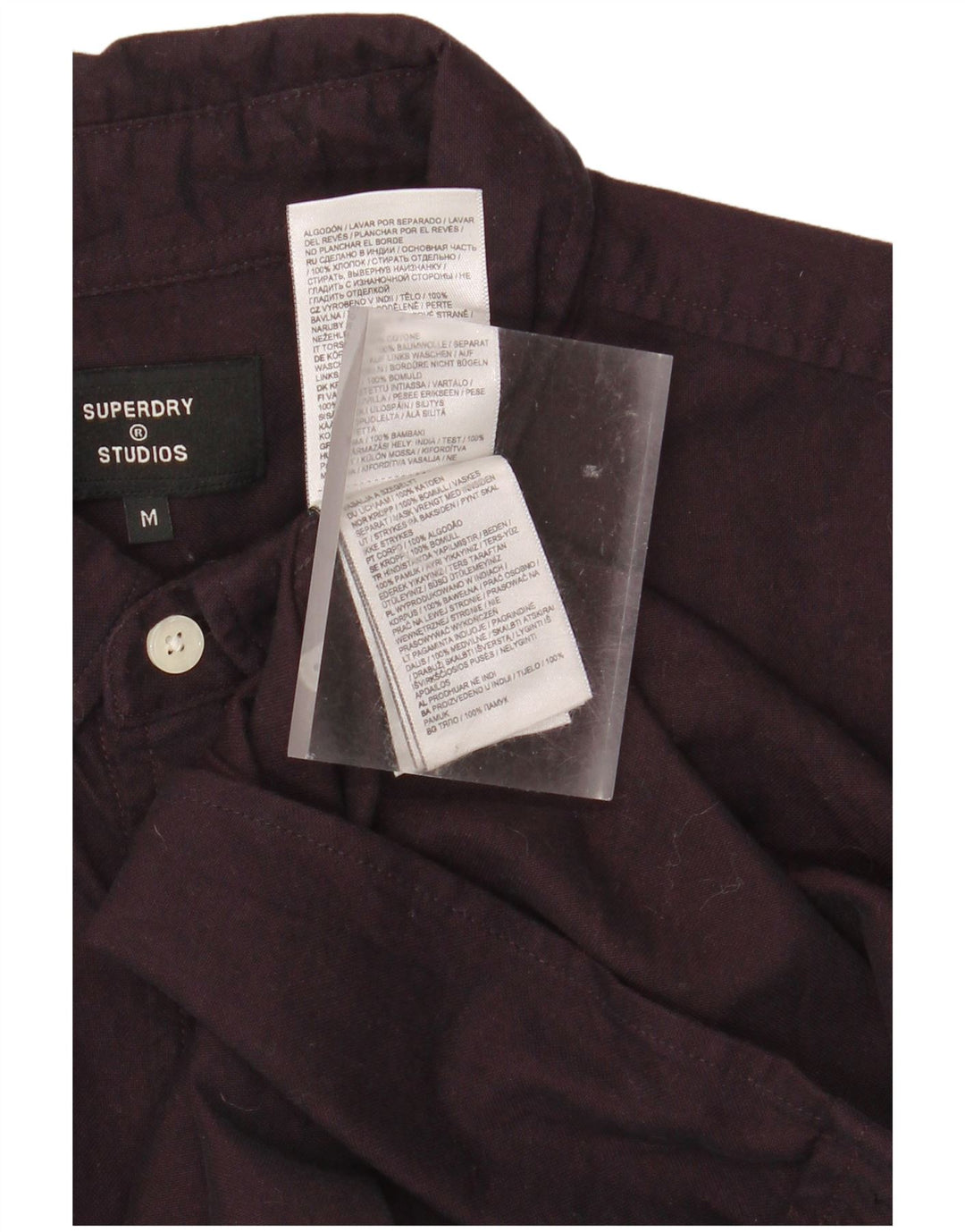 SUPERDRY Koszula męska, średnio fioletowa, bawełniana