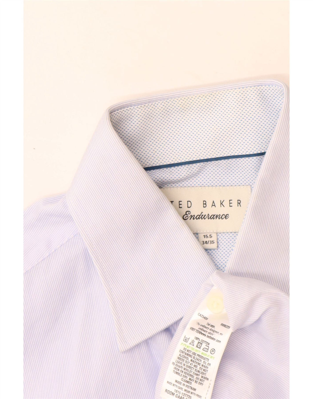 Koszula męska Ted Baker, rozmiar 15, 1/2, bawełniana w ciemnoniebieskie prążki